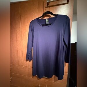 Pur Navy Long Sleeve Crewneck Tunic